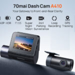 70mai Dash Cam A410 2.5K HDR Dual With Built-in Car Speed monitoring Front and Back Dash Camera