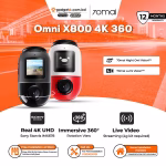 70mai Dashcam X800 4K Omni 360°  Rotating AI motion detection Front & Back Camera With 128GB Memory Card
